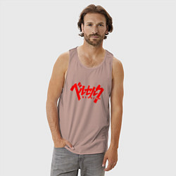 Майка мужская хлопок БЕРСЕРК КЛЕЙМО НА СПИНЕ, цвет: пыльно-розовый — фото 2