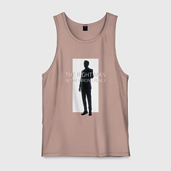 Майка мужская хлопок The right man, цвет: пыльно-розовый