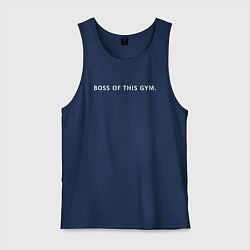 Майка мужская хлопок BOSS OF THIS GYM, цвет: тёмно-синий