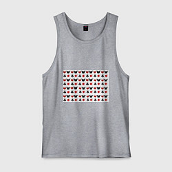 Майка мужская хлопок Карточные масти, цвет: меланж