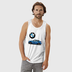 Майка мужская хлопок BMW X6, цвет: белый — фото 2