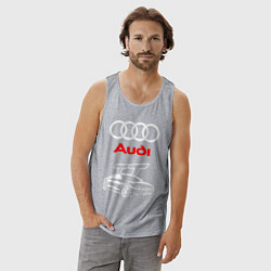 Майка мужская хлопок AUDI TT АУДИ ТТ СПОРТ, цвет: меланж — фото 2