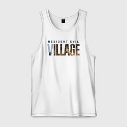 Майка мужская хлопок Resident Evil 8 Village Logo, цвет: белый