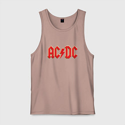 Майка мужская хлопок ACDC, цвет: пыльно-розовый
