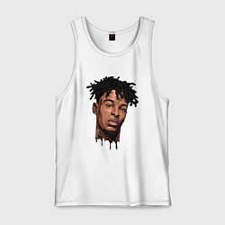 Майка мужская хлопок 21 Savage, цвет: белый