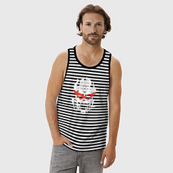 Майка мужская хлопок Gurren Lagann Drill, цвет: черная тельняшка — фото 2