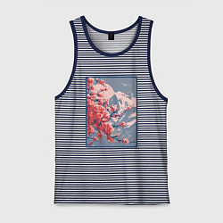 Мужская майка Цветение Сакуры на фоне Фудзи