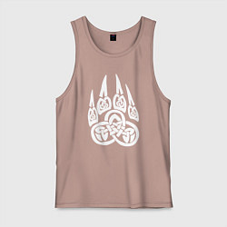 Майка мужская хлопок Символ Велеса Медвежья лапа, цвет: пыльно-розовый