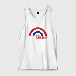 Майка мужская хлопок Армения Armenia, цвет: белый