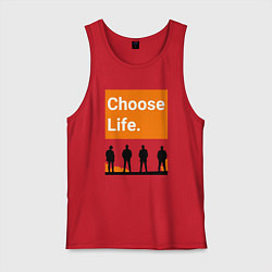 Майка мужская хлопок Choose Life, цвет: красный