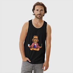 Майка мужская хлопок Медитация, цвет: черный — фото 2