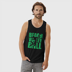 Майка мужская хлопок Beach Volleyball, цвет: черный — фото 2