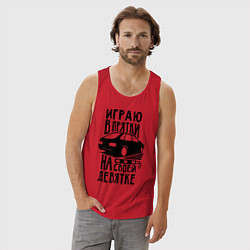 Майка мужская хлопок Играю в прятки на своей девятке, цвет: красный — фото 2