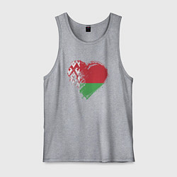 Майка мужская хлопок Сердце Беларуси, цвет: меланж