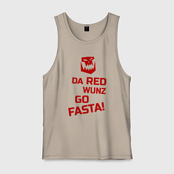 Майка мужская хлопок Только красное ездит быстро, цвет: миндальный