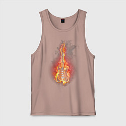 Майка мужская хлопок Огненная гитара, цвет: пыльно-розовый