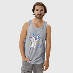 Майка мужская хлопок Unicorn Volleyball, цвет: меланж — фото 2