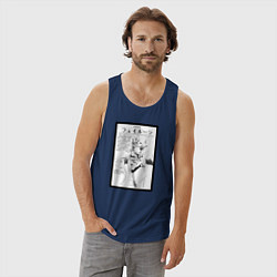 Майка мужская хлопок Аниме кумоко аниме, цвет: тёмно-синий — фото 2