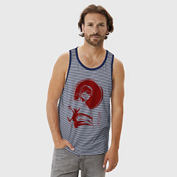 Майка мужская хлопок Ророноа Зоро One Piece, цвет: синяя тельняшка — фото 2