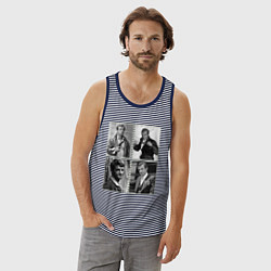 Майка мужская хлопок Бельмондо навсегда, цвет: синяя тельняшка — фото 2