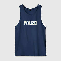 Мужская майка POLIZEI Полиция Надпись Белая