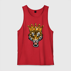 Майка мужская хлопок Царь тигр, цвет: красный