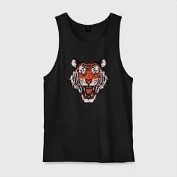 Майка мужская хлопок Tiger Soul, цвет: черный