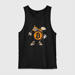 Майка мужская хлопок Биткоин BTC, цвет: черный
