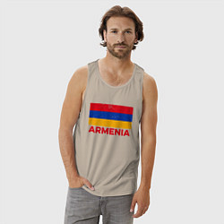 Майка мужская хлопок Armenia Flag, цвет: миндальный — фото 2
