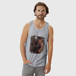 Майка мужская хлопок Warrior Sekiro shadows die twice Z, цвет: меланж — фото 2