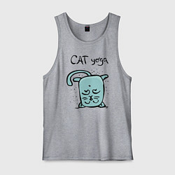 Мужская майка Кот и йога