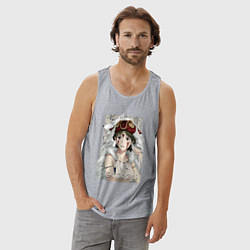 Майка мужская хлопок Princеss mononoke, цвет: меланж — фото 2