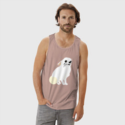 Майка мужская хлопок Шкодливый Чихуахуа, цвет: пыльно-розовый — фото 2