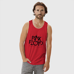 Майка мужская хлопок PINK FLOYD LOGO ПИНК ФЛОЙД, цвет: красный — фото 2