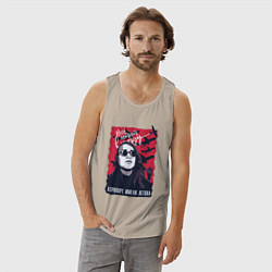 Майка мужская хлопок Аэропорт имени Летова, цвет: миндальный — фото 2