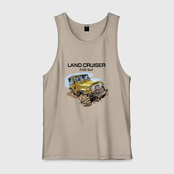 Майка мужская хлопок Toyota Land Cruiser FJ 40 4X4, цвет: миндальный