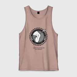 Майка мужская хлопок Клуб любителей приключений, цвет: пыльно-розовый