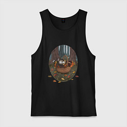 Майка мужская хлопок Тихий охотник, цвет: черный