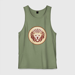 Мужская майка Лев бежевый