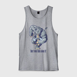 Майка мужская хлопок Даже и не думай!, цвет: меланж