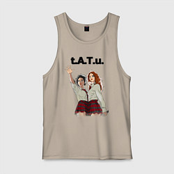 Майка мужская хлопок T A T u Music band ТАТУ, цвет: миндальный