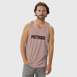 Майка мужская хлопок Metroid Dread Black Logo, цвет: пыльно-розовый — фото 2