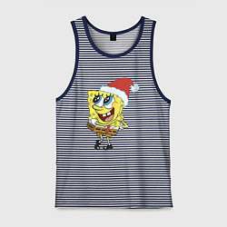 Мужская майка Рождественский Спанч Боб