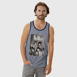 Майка мужская хлопок Легендарные музыканты, цвет: синяя тельняшка — фото 2