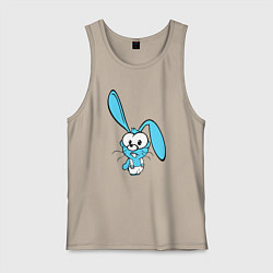 Мужская майка Заяц пучеглазый голубенький