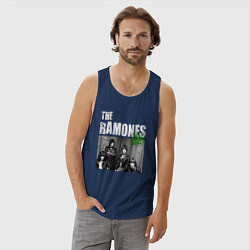 Майка мужская хлопок The Ramones Рамоунз, цвет: тёмно-синий — фото 2
