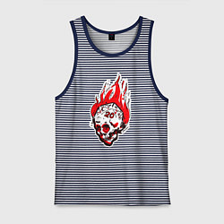 Майка мужская хлопок Критический бросок outline, цвет: синяя тельняшка