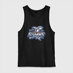 Майка мужская хлопок Wilmington sharks -baseball team, цвет: черный