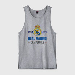 Майка мужская хлопок Real Madrid Реал Мадрид, цвет: меланж
