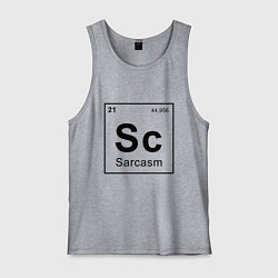 Майка мужская хлопок САРКАЗМ - SARCASM, Sc Таблица Менделеева, цвет: меланж